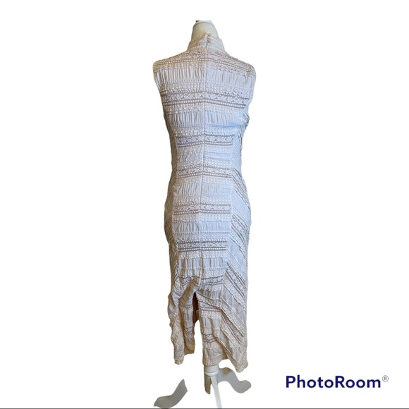 Cinq a Sept Off White Choker Midi Dress - Picture 3 of 5